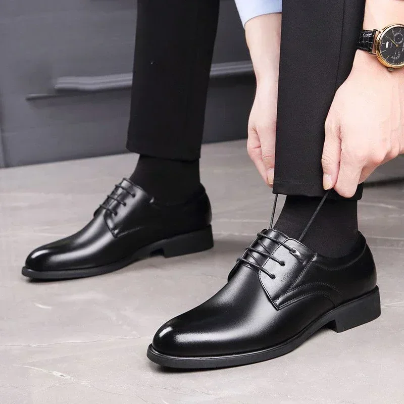 Lace Up Non Slip Men's Leather Brogue Shoes In Promotion Retro Pu Common Footwear Offer Male Casual Shoe Fashion 2025 Elegant