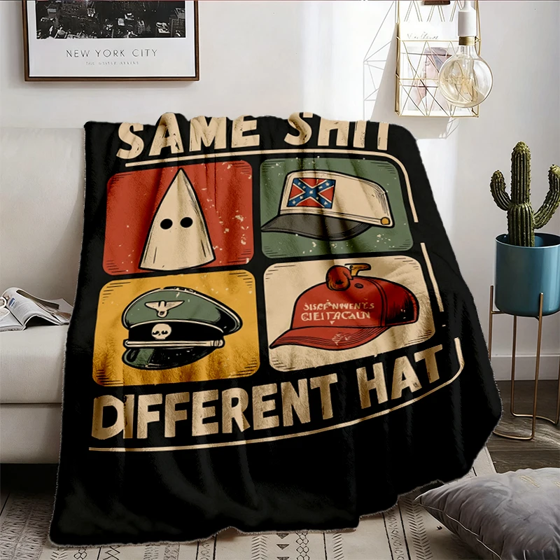 Same Shit Different Hat Flannel Blanket