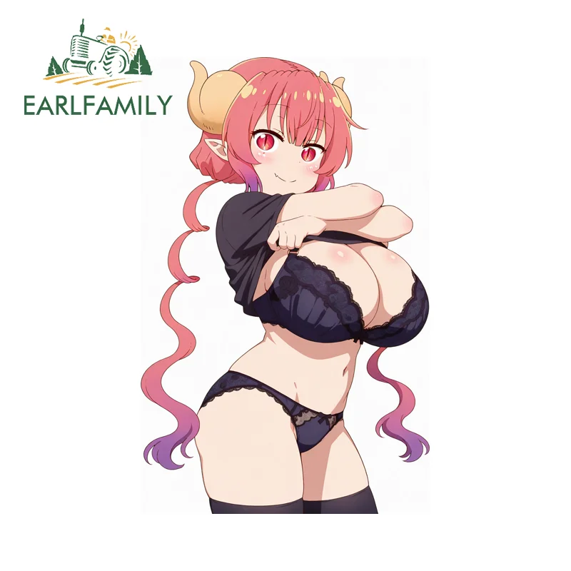 

EARLFAMILY Iruru Take Clothes Car Decal Cool Graffiti Design Bumper Trunk Windshield Decal Suitable for JDM RV Custom Printing