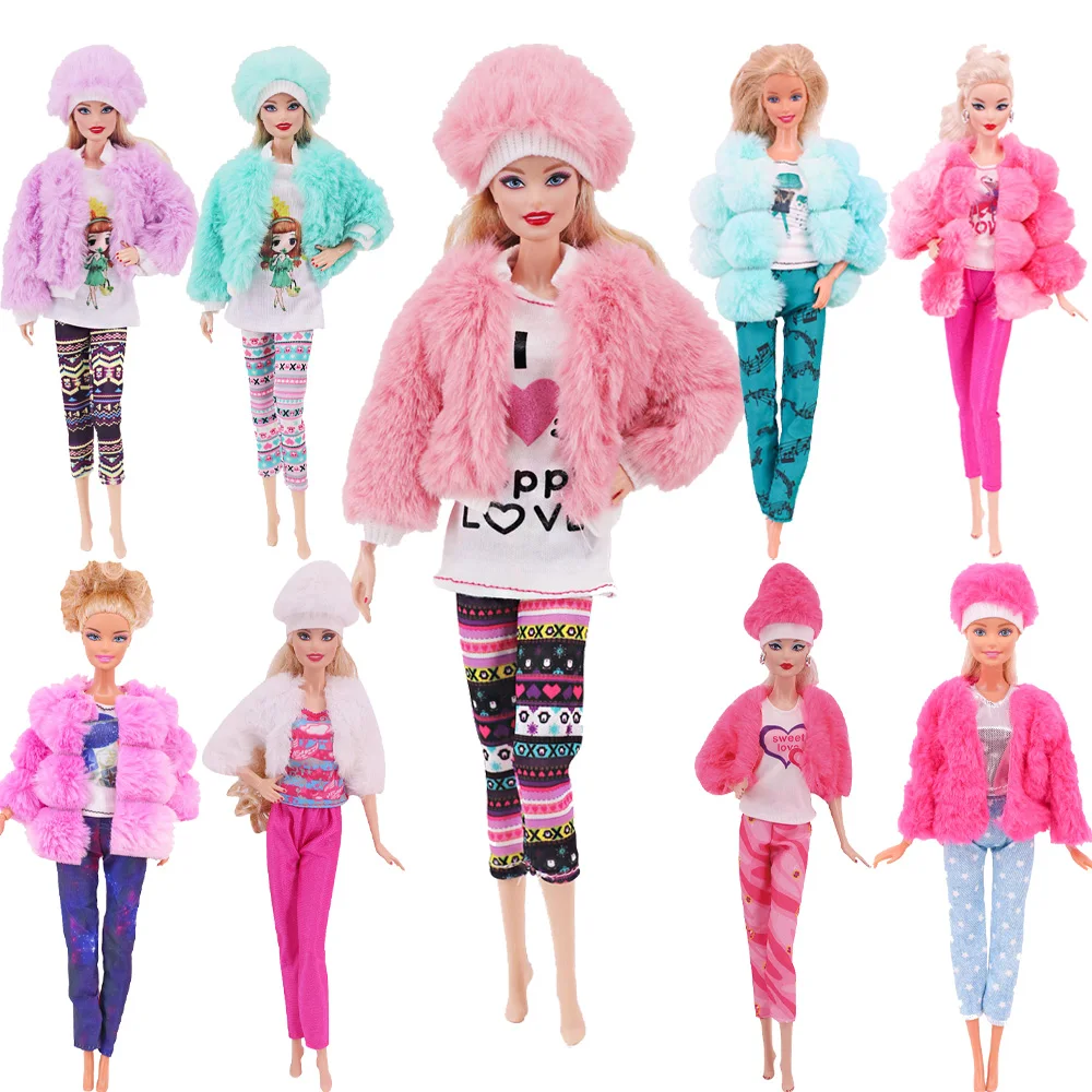 Dolls Plush Coats Vest Pants，Accessories&Miniature Items Hat，Toys For Girls For  11.8 inch Barbies Doll& Bjd Dolls,Child's Gifts