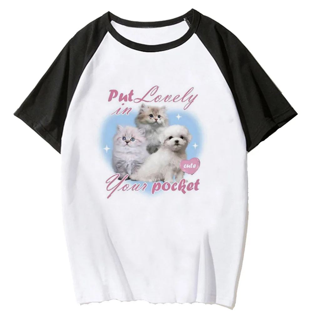 Kitten Cat Neko t-shirts women Japanese casual wear athleisure tshirt female funny manga Japanese clothing