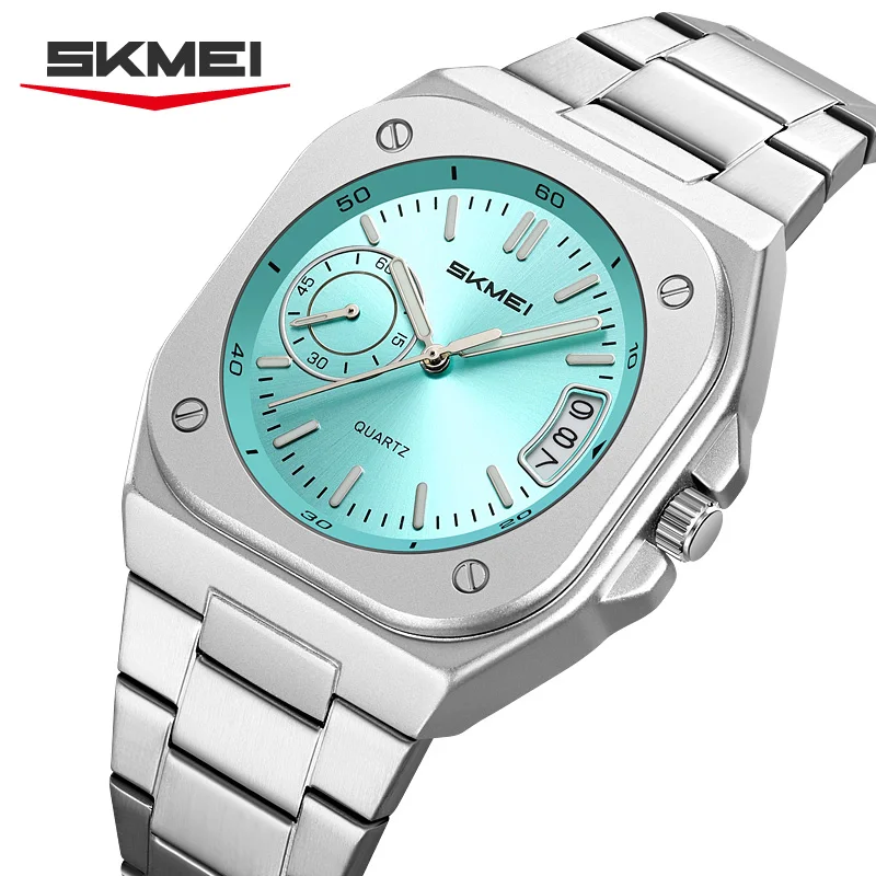 SKMEI 2572 Original Brand New Fashion Quartz Watch for Men Steel Strap Auto Date Male Waterproof Mens Wristwatch Gifts 2026