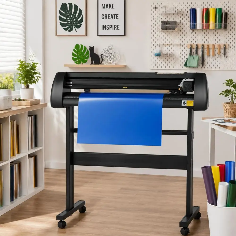 Machine de découpe de vinyle, ensemble de traceur de découpe avec alimentation papier de 720 mm, imprimante de vinyle avec force et vitesse réglables, écran LCD, kit de fabrication de signalétique compatible Windows