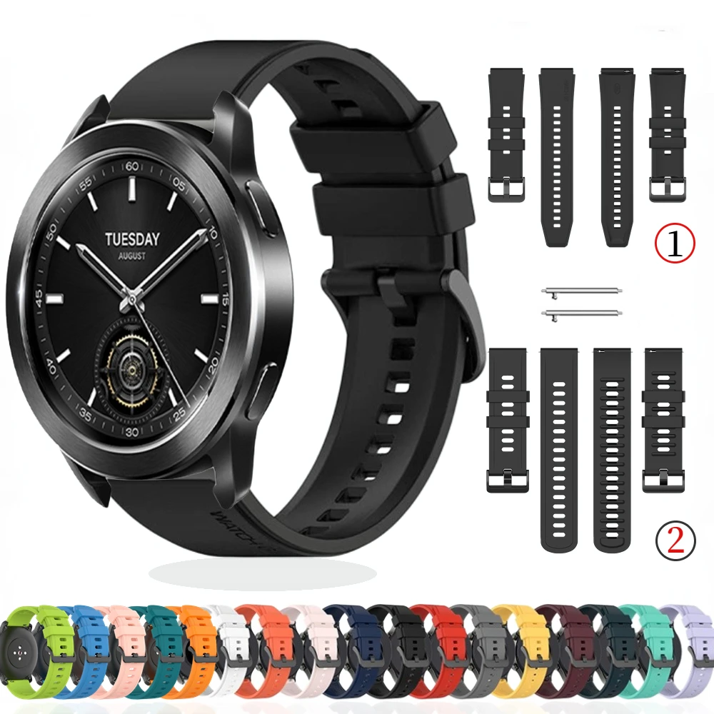 22mm 20mm Silicone Strap For Xiaomi Watch S3/2/1 Huawei Watch 4/3/GT4-3-2 Pro Bracelet Belt Samsung Watch 3/4/5/6/Gear S3 Band