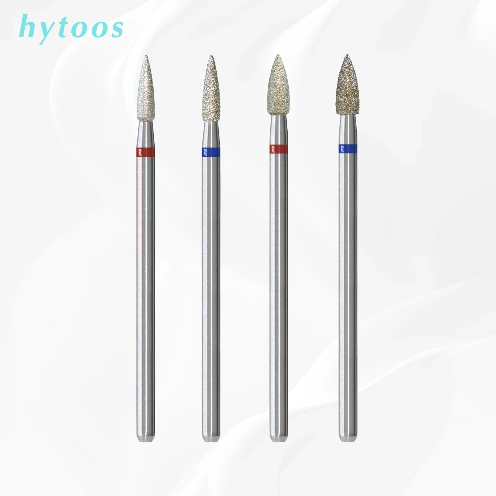 HYTOOS Sharp Conical Diamond Cuticle Nail Drill Bits Cone Russian Nail Bit Professional Safety Under Nail Dead Skin Cleaner Tool