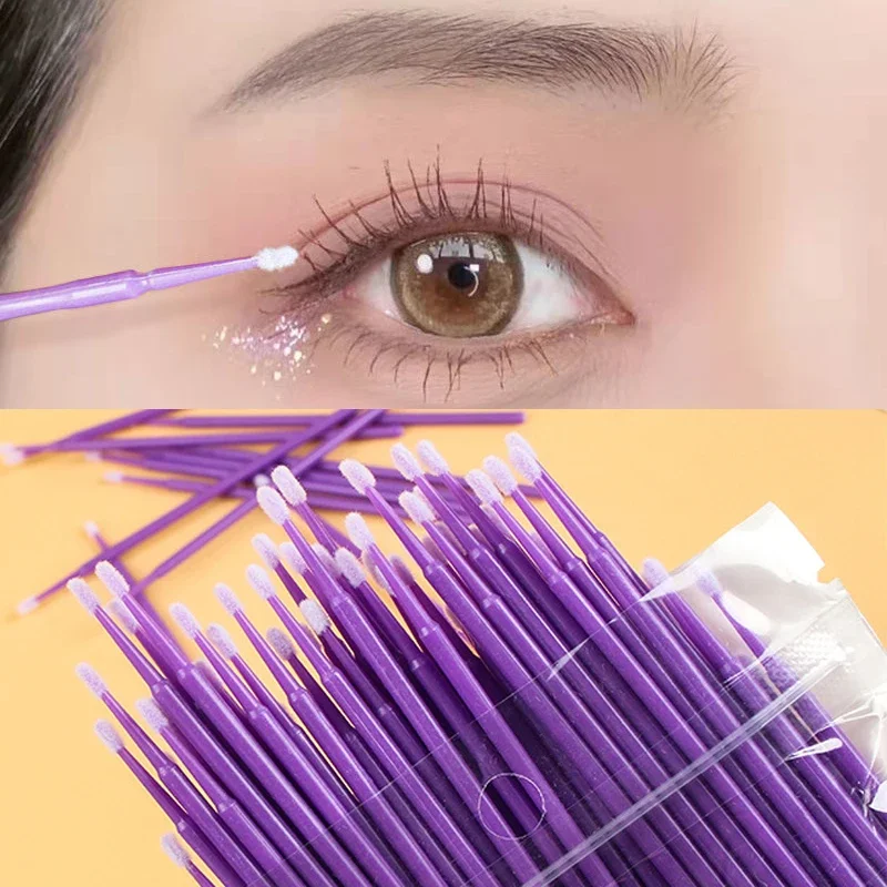 

100PCS/Lot Eyelash Brushes Cotton Swab Micro Individual Eyelashes Microbrush Removing Cleaning Lash Extension Supplies