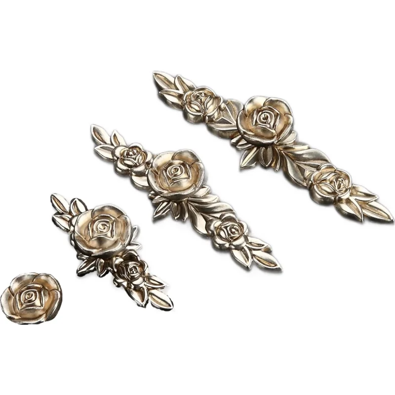 1PCS European Ivory Rose style Cabinet Handles and Knobs Modern Simple Wardrobe Drawer Door Pulls Furniture Hardware
