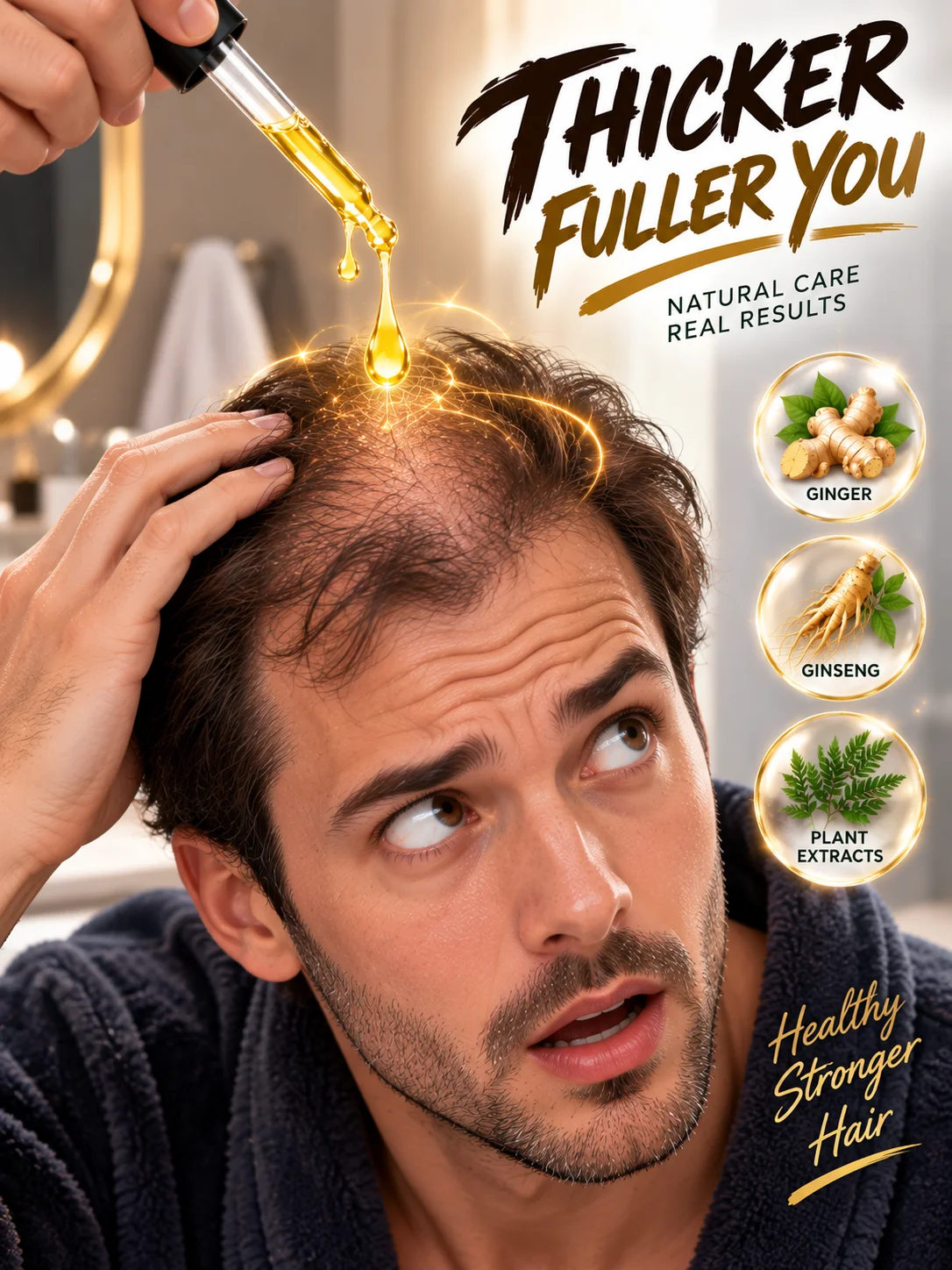Daily Scalp Care Oil for Thin Hair Nourishing Hair Appearance Care Thicker Looking Hair for Men Women
