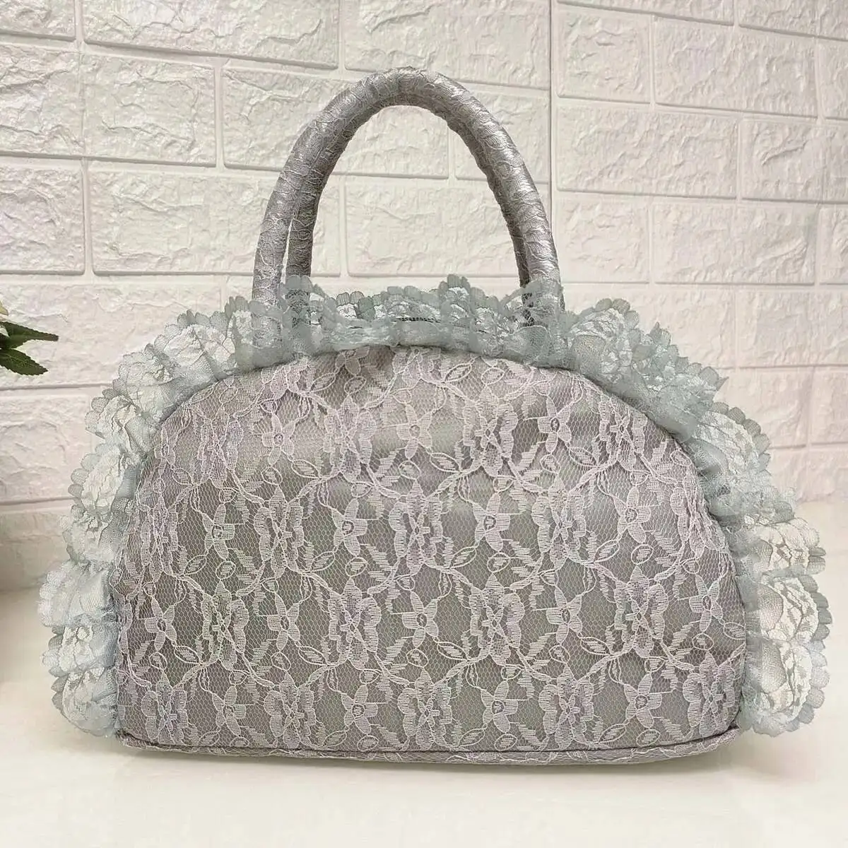 Bloom Fairycore Lace Y2k Hand Women Sweet Cute Bow Handle Pink Bag Purse Female Versatile Lolita Handbag Wallet 2025