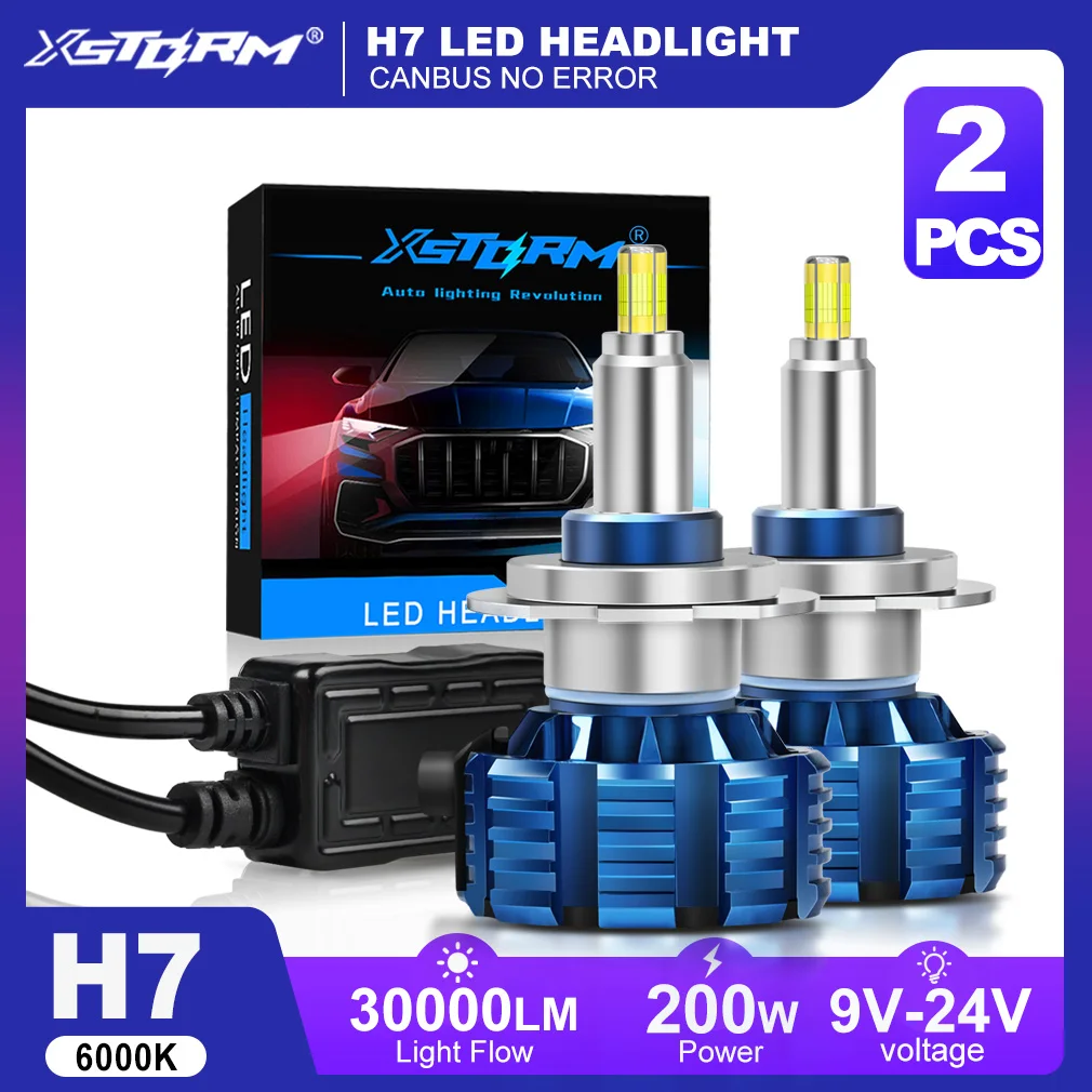 

XSTORM H7 LED Light Bulbs H1 H8 H11 LED Headlight Canbus HB3 9005 HB4 9006 360° Car Headlight 30000LM 9V 12V Car Turbo Lamps