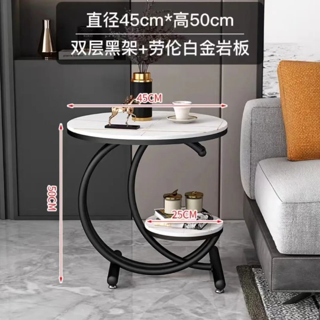 Creative balcony small table simple art coffee table side table small edge light luxury rock slab corner few living room