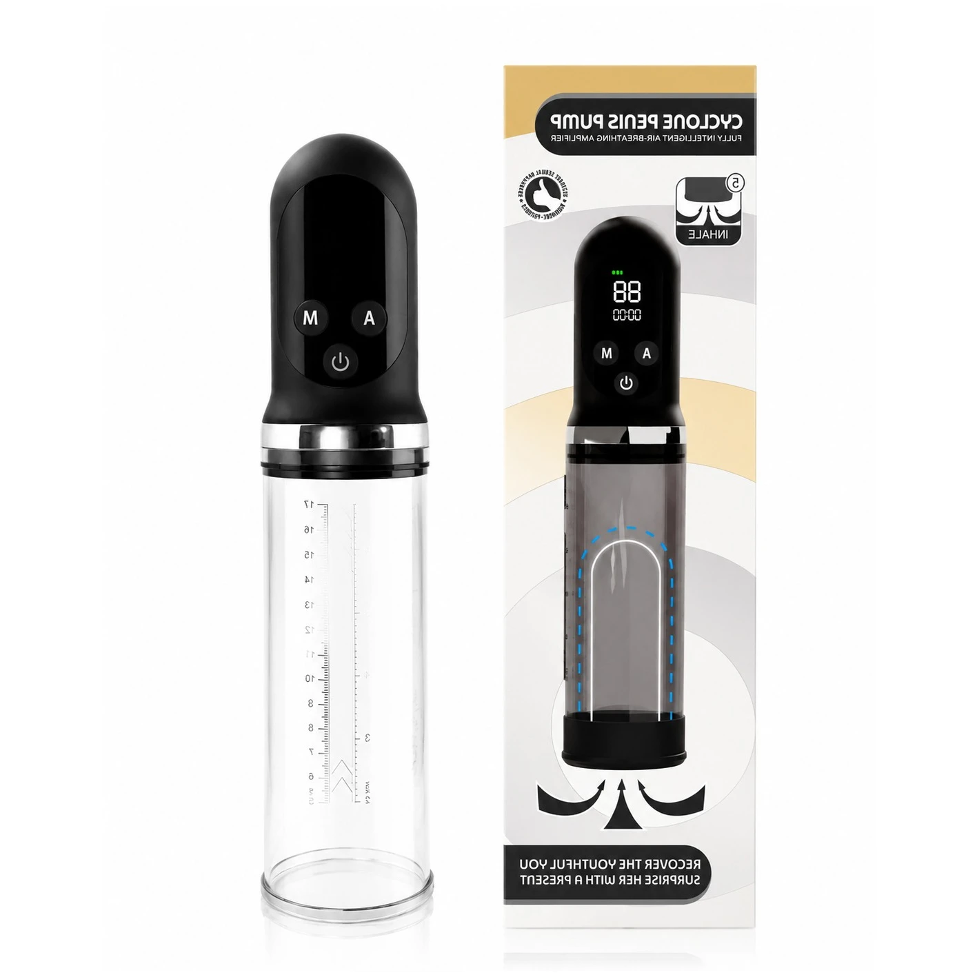 Male Masturbator Portable Penis Pump Pocket Pussy Intelligent Vacuum Penis Trainer 5 Modes Sucking Equipped with 2 Rubber Rings