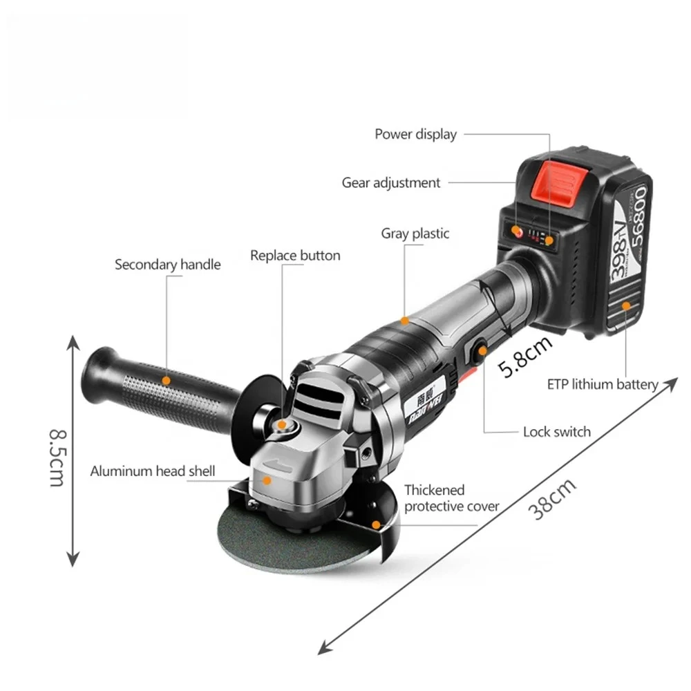 Amoladora angular inalámbrica NANWEI Strong Power 328tv sin escobillas