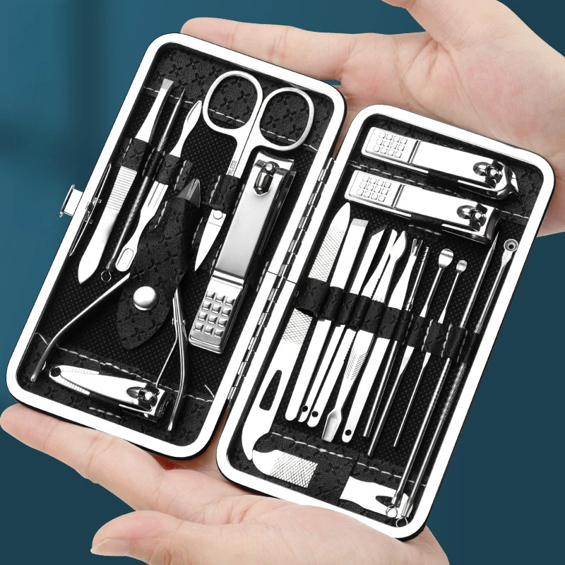 

Professional Manicure & Pedicure Kit - 21-in-1 Stainless Steel Nail Clipper Set, Cuticle Nipper, Toenail Scissors