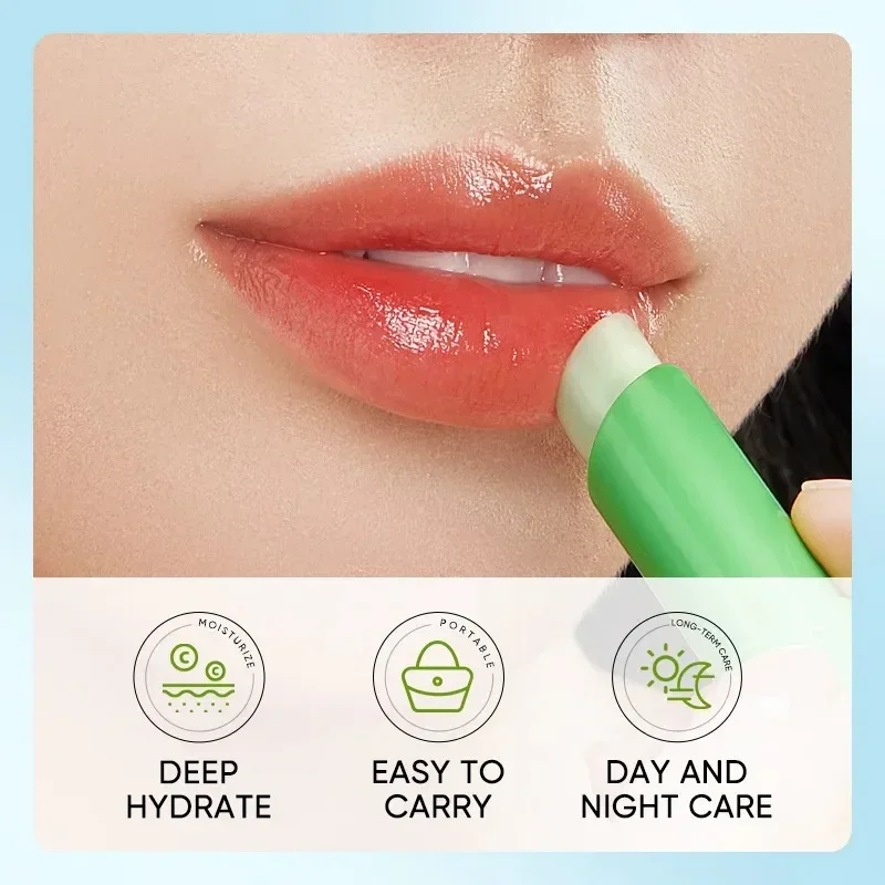 Bálsamo labial de aloe nutritivo, refrescante, hidratante e hidratante para prevenir rachaduras e reparar os lábios suaves e não irritantes