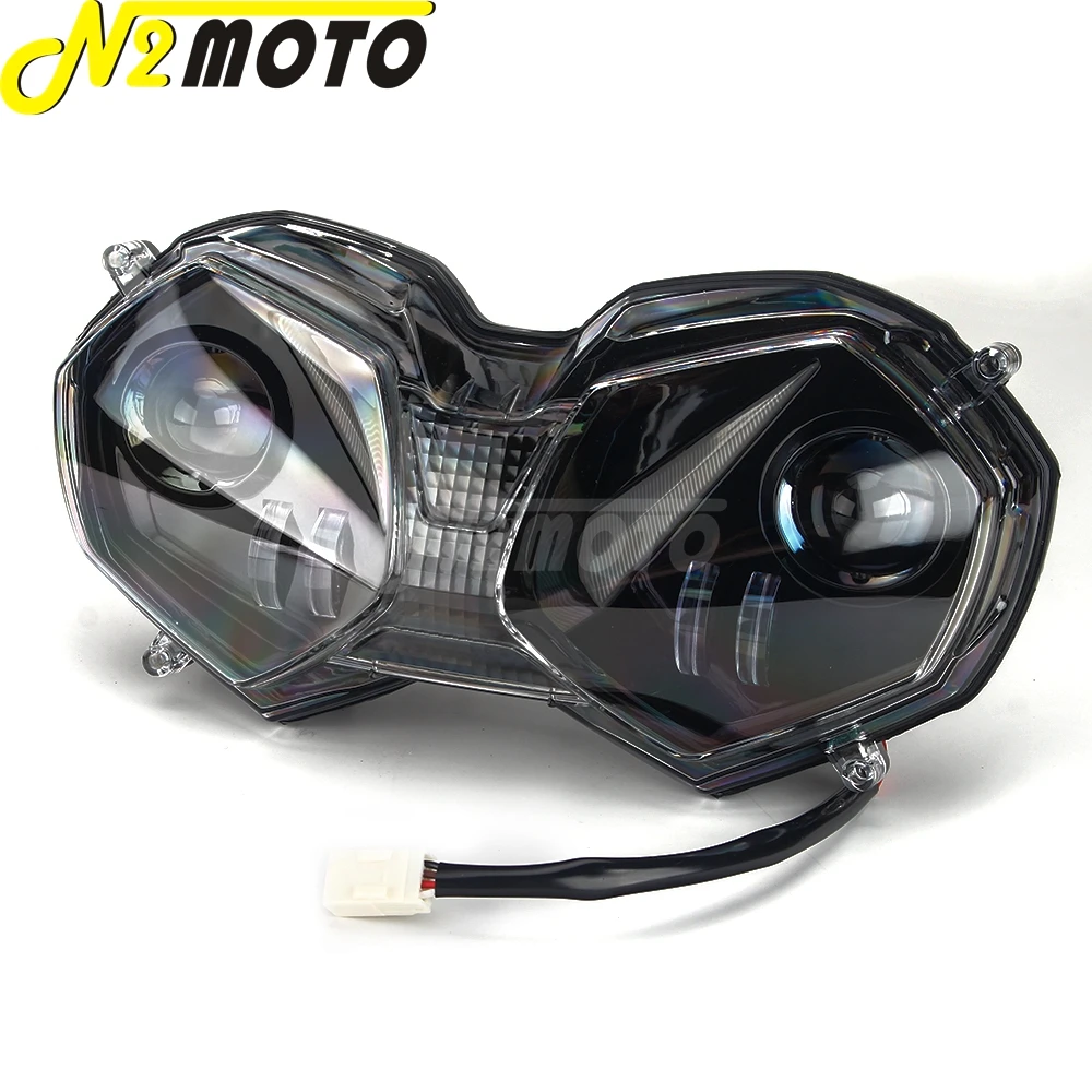 DRL Hardcoated Lens Angel Eye Replacement Headlight For Tiger 800XC 800XR 800XCA 800XCX 800CRT 800XRX Explorer XC XR Headlamp