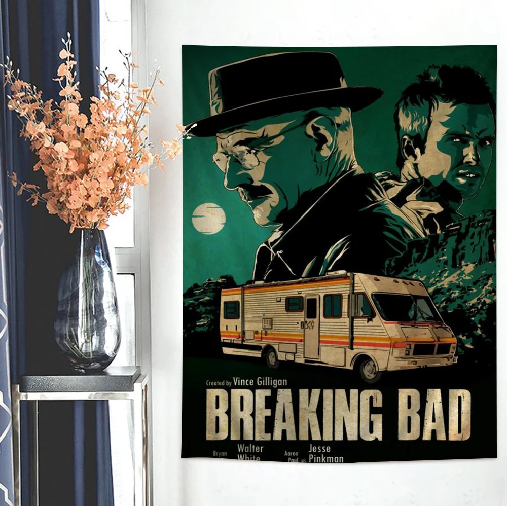 

Breaking Bad Printed Large Wall Tapestry Cheap Hippie Wall Hanging Bohemian Wall Tapestries Mandala INS Home Decor