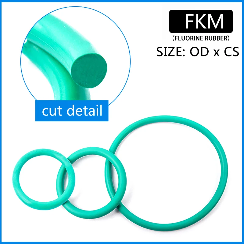 150 sztuk/pudło guma fluorowa FKM uszczelniające o-ringi CS 1.5mm 1.9mm 2.4mm 3.1mm OD 6mm-30mm zielone uszczelki zestawy zamienników FQ042-063