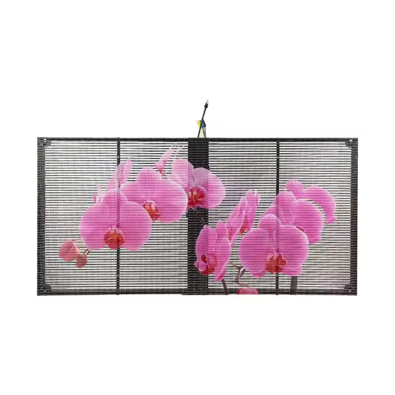 شاشة LED شفافة HD P3.91-7.81 لمعرض السيارات 4s محلات زجاجية نافذة مول LED عرض شفاف للإعلان