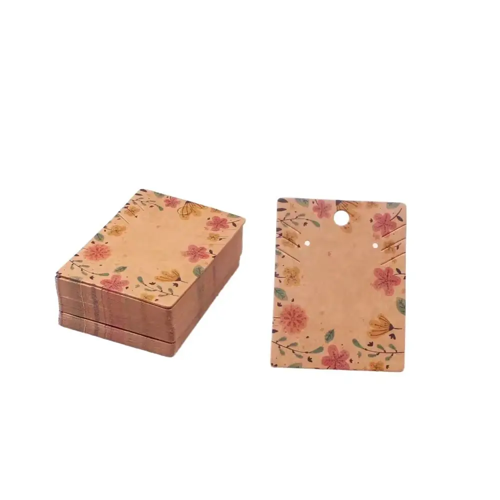 Card Paper Flower Patterns Display Cards Flower Patterns Brown Necklace Display Cards Cardboard Display Hanging Cards