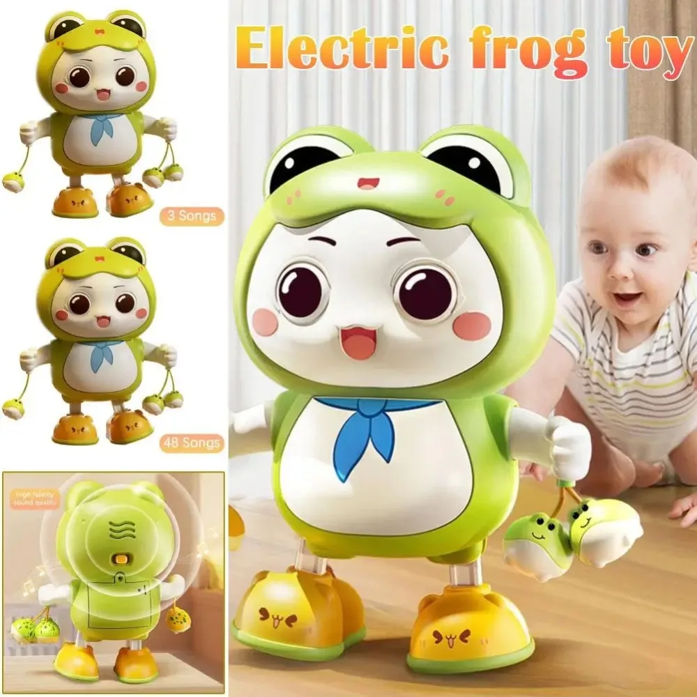 Frog Walking Cute Frog Electronic Pets Entertainment Toy Colorful Lights Crawl Toys Dance Moving 48 Songs Moving Kid Toys Kids