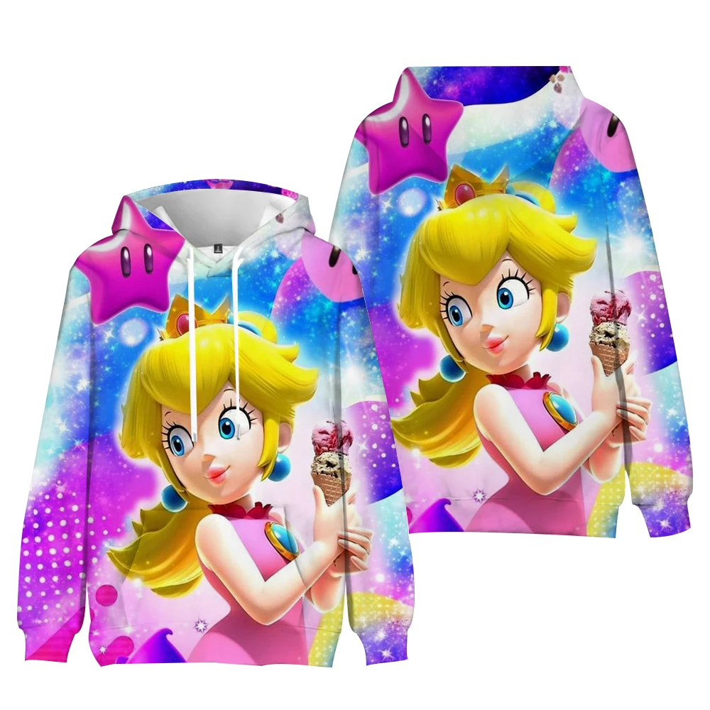 Neue Super Mario Pfirsich Prinzessin Jungen Hoodies Kinder Jungen Kleidung Kinderkleidung Tops Baby Langarm Jungen Hoodies 3-14 Jahre