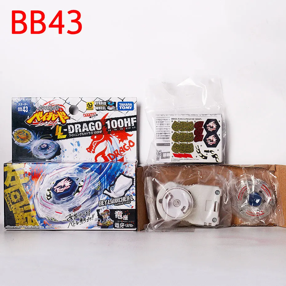 TAKARA TOMY genuino Tianma Metal Top BB43 L-DRAGO 100HF con lanzador de luz