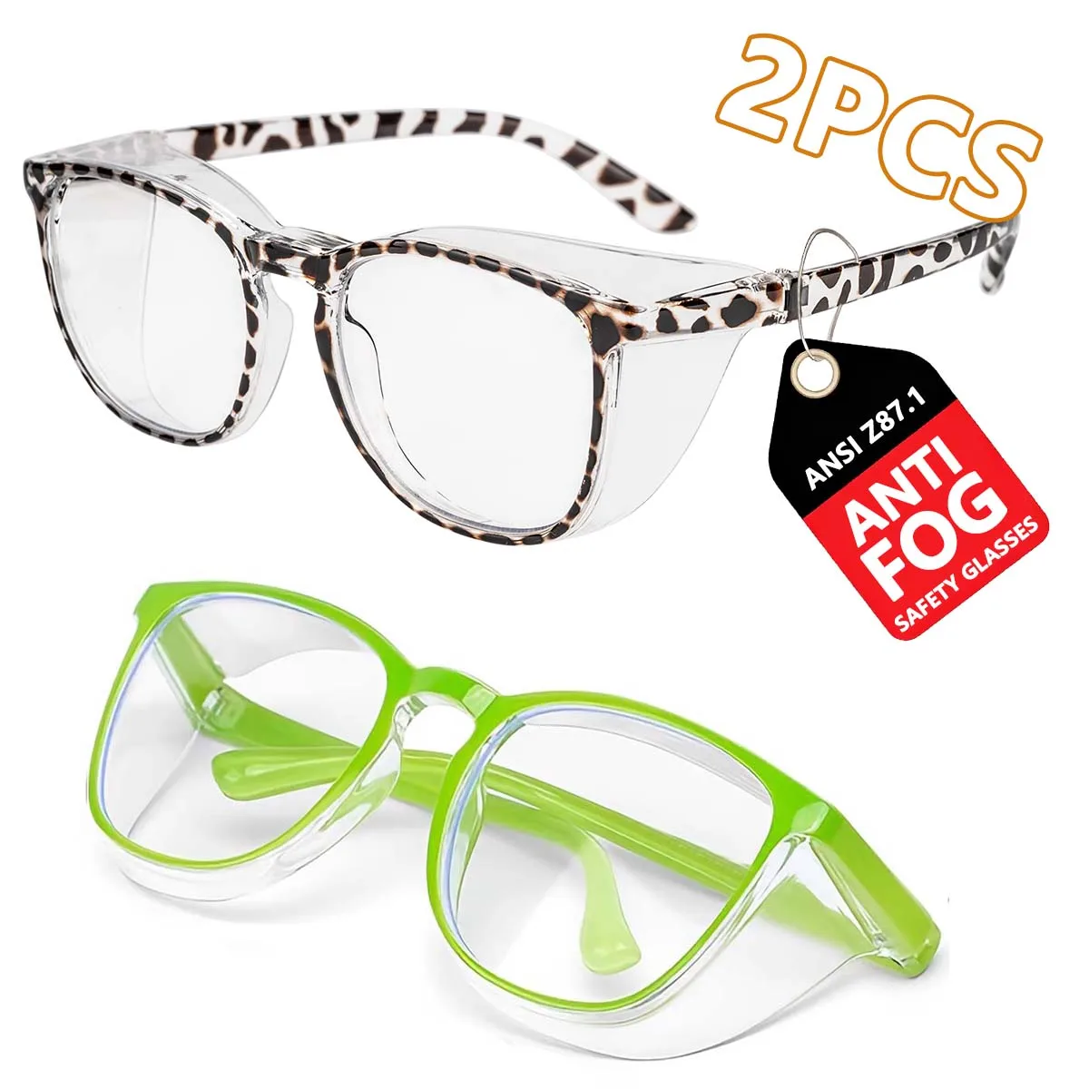 

Комплект из 2 стильных защитных очков, устойчивых к царапинам, защитных очков для женщин, синий свет, очки для медсестер HM9