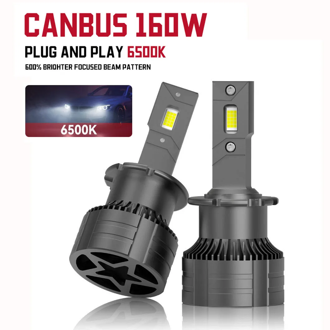 D2S Led Car Headlight D4S 160W Canbus Bulbs CSP D1S D3S D5S D8S Led 30000LM Super Bright D2R D4R  Auto Turbo Fan ​Lamp Plug&Play