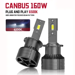 D2S Led Car Headlight D4S 160W Canbus Bulbs CSP D1S D3S D5S D8S Led 30000LM Super Bright D2R D4R Auto Turbo Fan Lamp Plug&Play