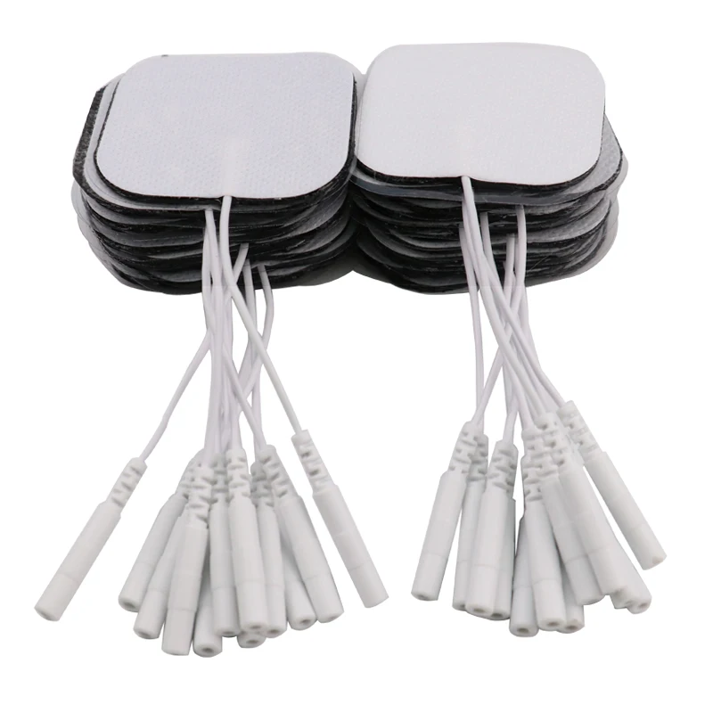 10/20pcs Self Adhesive Replacement Tens Electrode Pads 5*5 Cm Muscle Stimulator Electric Digital Machine Massager for 2mm Plug
