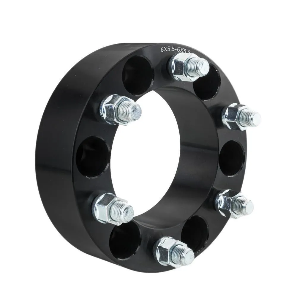 (4) Black 6-lug 2" 6x5.5 Wheel Spacers 108mm CB For 2003-14 Chevy Express 1500 - view 6