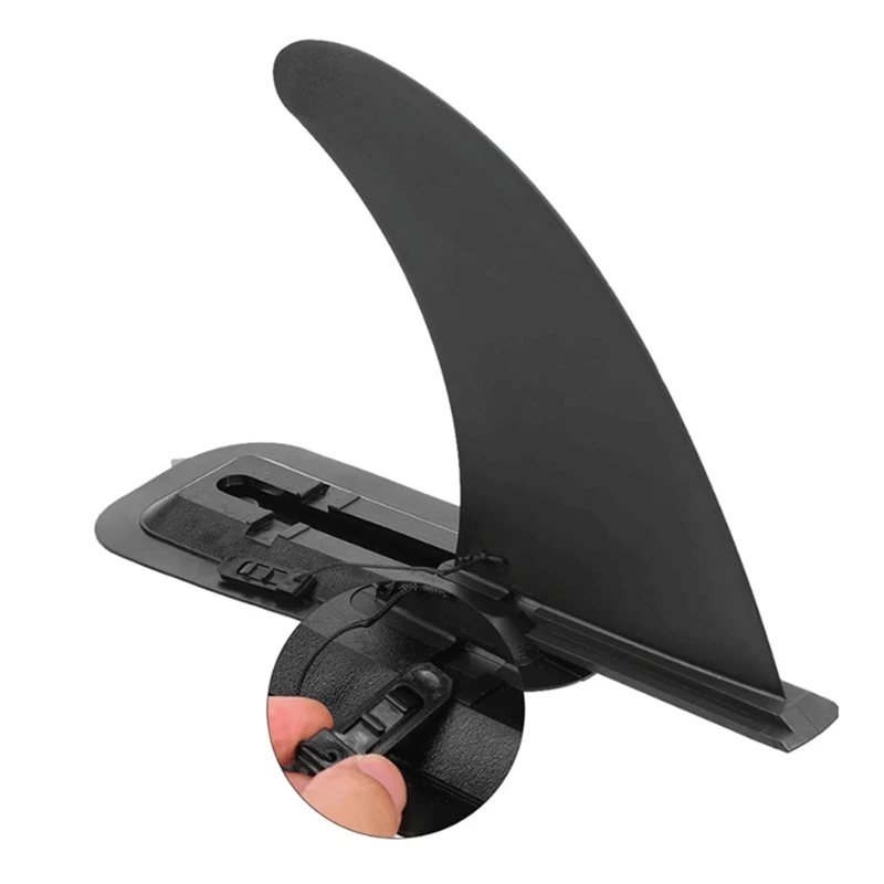 B48B-Surfing Watershed Fin, Detachable With Base, Surfboard Tail Rudder Set For Long Board, Surfboard, Paddleboard Black