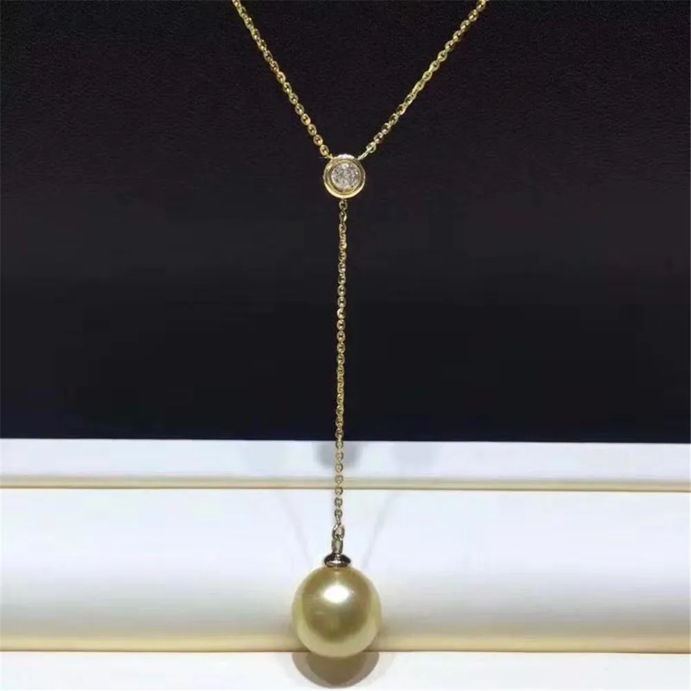 

DIY Pearl Accessories G18k Gold Diamond Temperament Popular Pearl Jade Necklace Pendant Empty Strap Chain G344