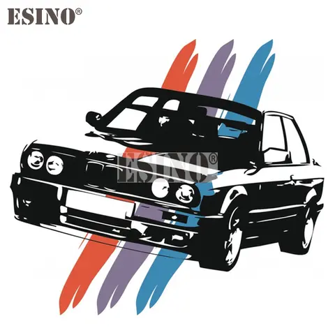 Car Styling Creative Three Color Bar Decal Cartoon PVC  Waterproof Car Body Sticker Pattern Vinyl for BMW M3 E30