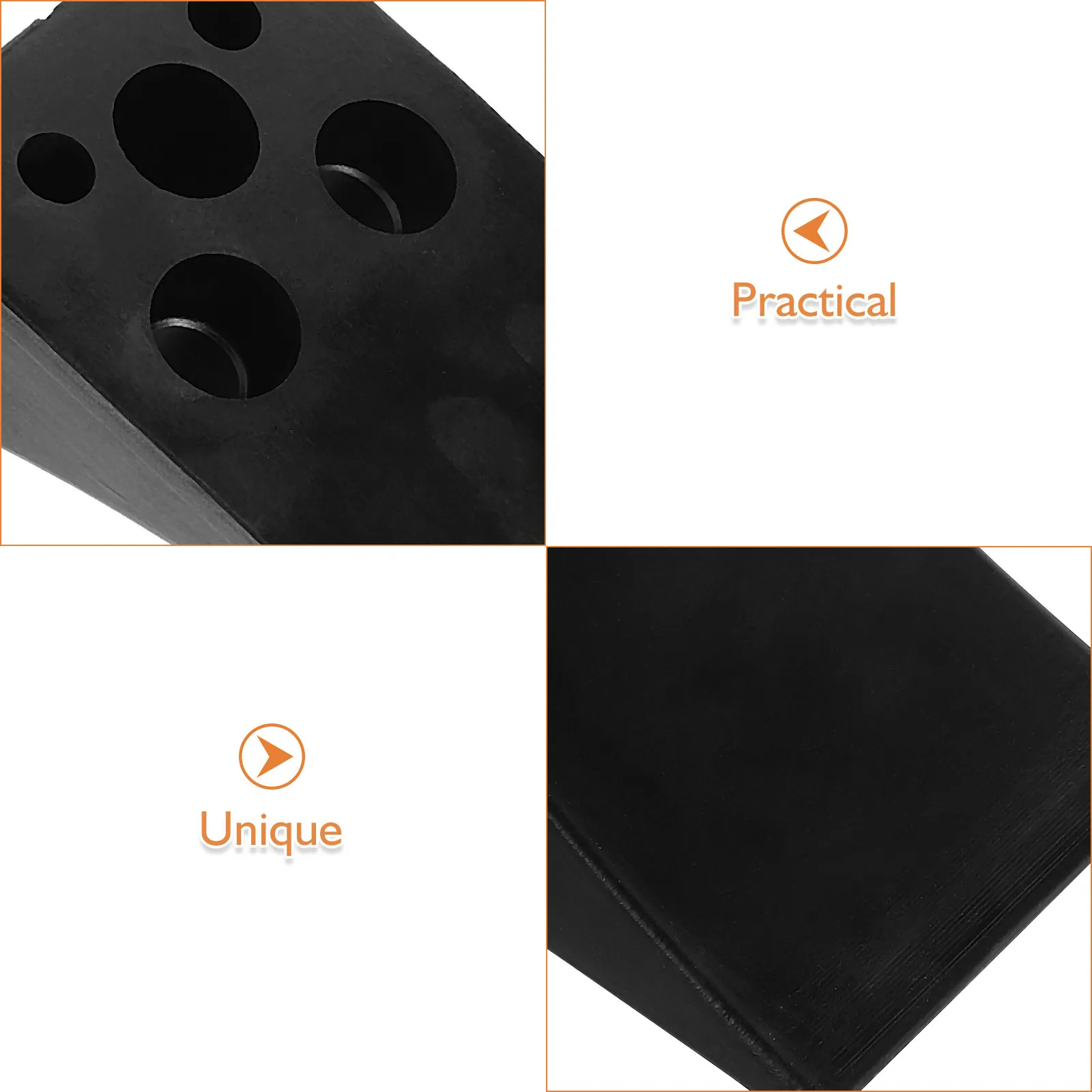 Sturdy Rubber Wheel Chock for Cars Trucks Rv Trailers - Non-Slip Tire Block Compact Garage Parking Stopper for Slopes Driveways
