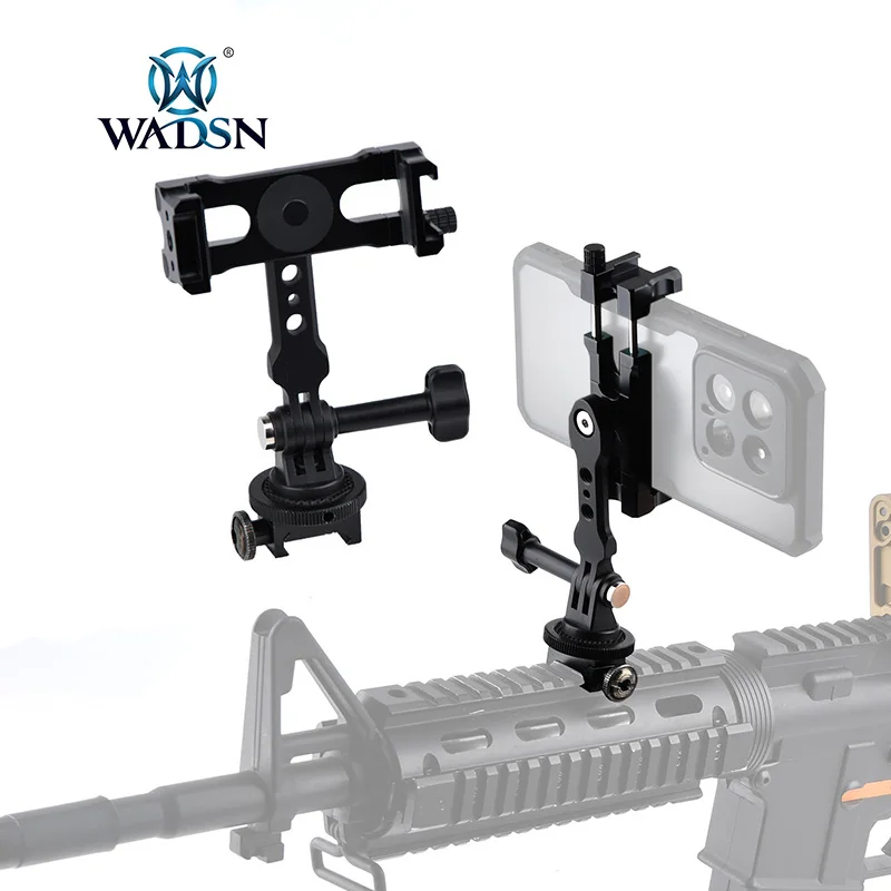 WADSN Mobile phone holder Mount For 20mm Picatinny Rail Hunting Airsoft Accessories gun first person shooting Youtube video