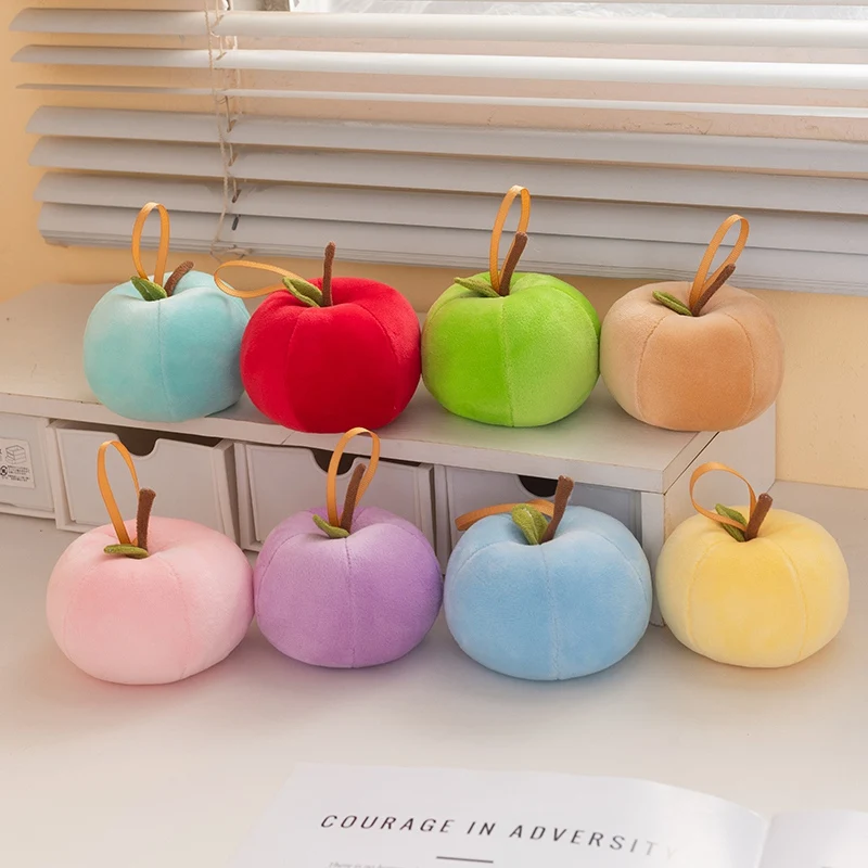 1 Stück 7 cm Plüsch-Apfel mit Schlaufe, kleines Obstkissen, 8 Farben, gefüllter Anhänger, Modeaccessoire, Geburtstagsgeschenk