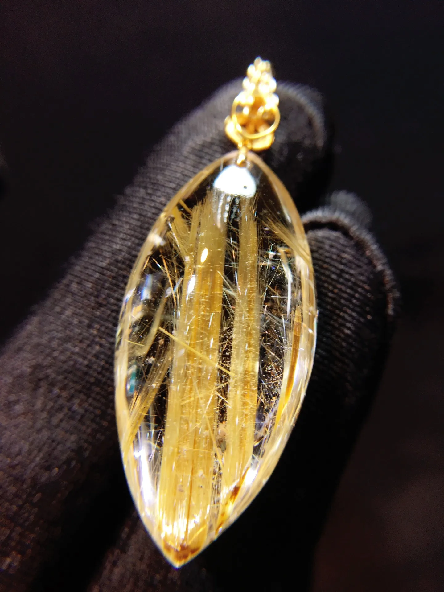 

Подвеска из натурального золота с рутилированным кварцем, бочонок, ювелирные изделия из рутилированного кварца 32,2*15,6*10,6 мм, цветок любви для женщин, Бразилия AAAAAAA