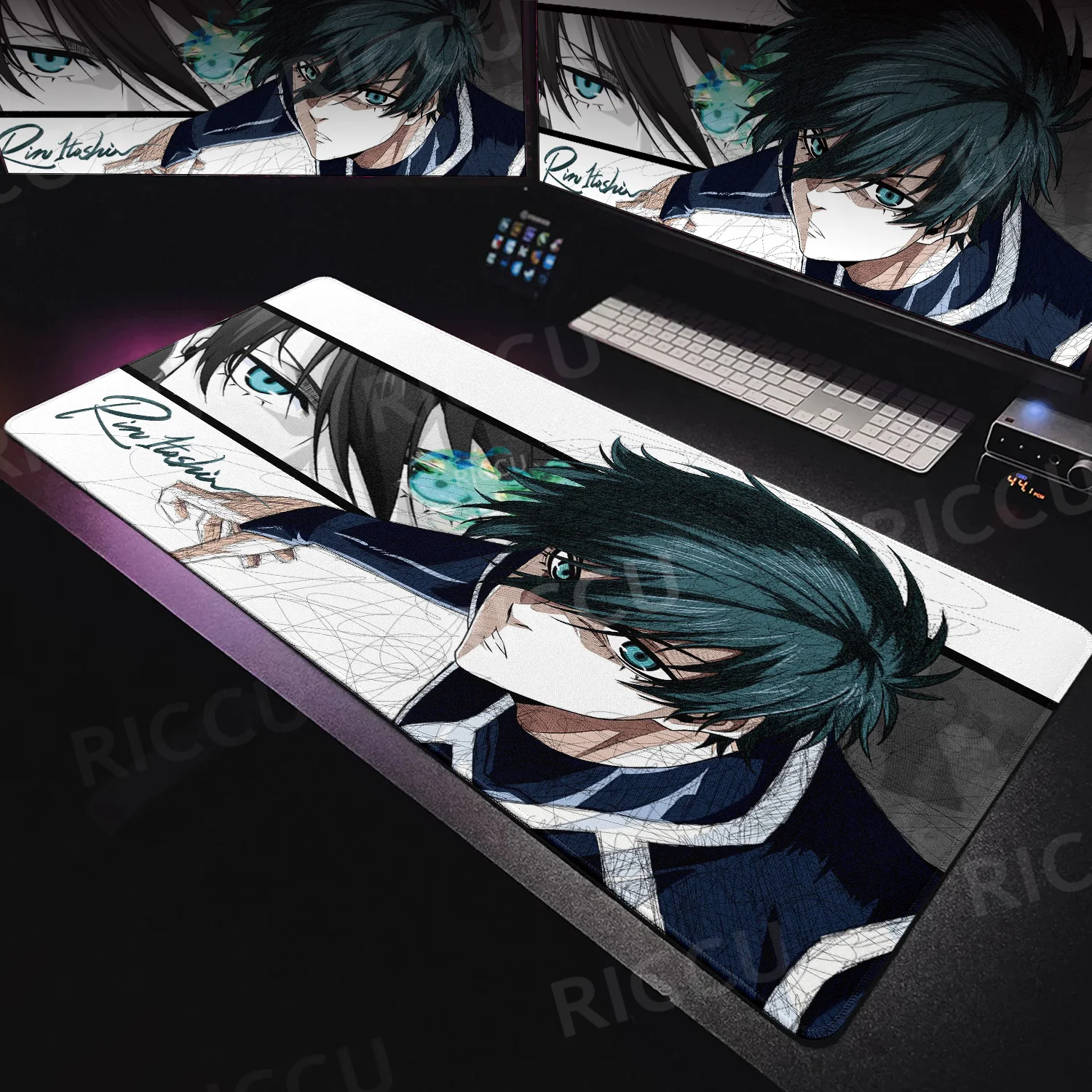 أنيمي الأزرق قفل جديد ماوس الوسادة XXL ألعاب الكمبيوتر المحمول سرعة المنزل طاولة مكتبية لوحة المفاتيح كبيرة المطاط عدم الانزلاق Deskmat الألعاب الملحقات