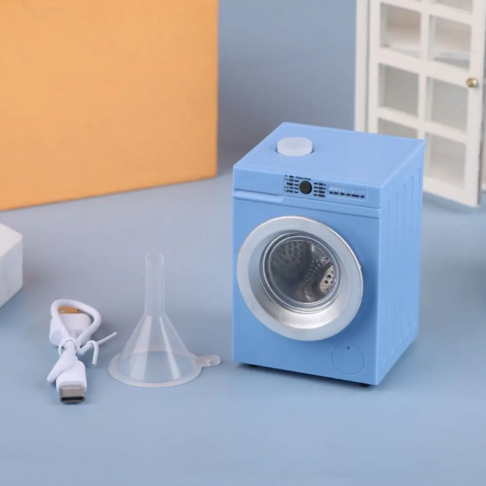 Dollhouse Miniature Simulation Drum Washing Machine Furniture Simulation 1:12 1/12 Washing Machine Drum Washing Machine Laundry