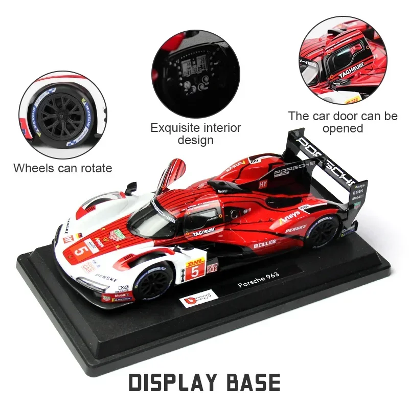 1:24 Le Mans Ferrari 499p  #51 Porsche 963 Racing Car Model Heures Du Mans Bburago Rally  Alloy Vehicle Fans Collection Wec Gift