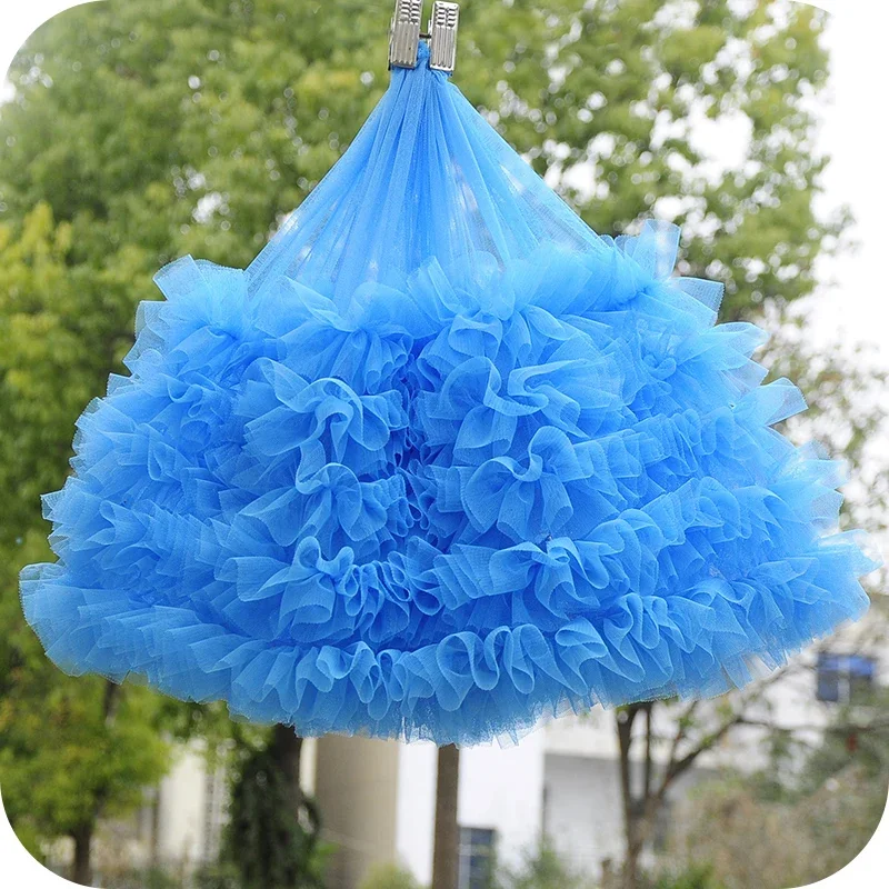 Tissu en dentelle de tulle de maille 3D, tissu à volants plissés larges, robe de beurre bricolage, jupe de bébé, vêtements gonflés, matériel de couture, 1m, 28cm