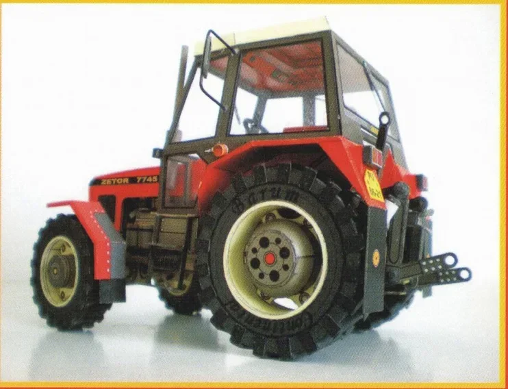 1:32เช็ก zetor 7745-7211แทรคเตอร์ตลกดีไอวายโมเดลการ์ด3D ชุดของเล่นก่อสร้างโมเดลทหาร