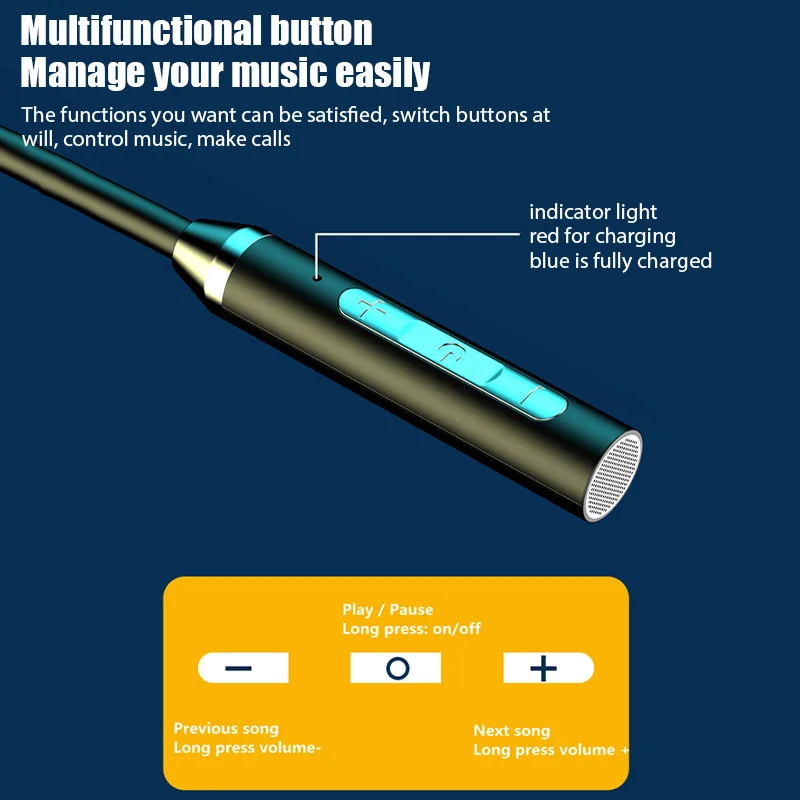 سماعة رأس بلوتوث لاسلكية مع ميكروفون ، جهاز مساعدة على السمع ، طويل للغاية ، استعداد ، حزام عنق معلق ، مقاوم للماء ، رياضي