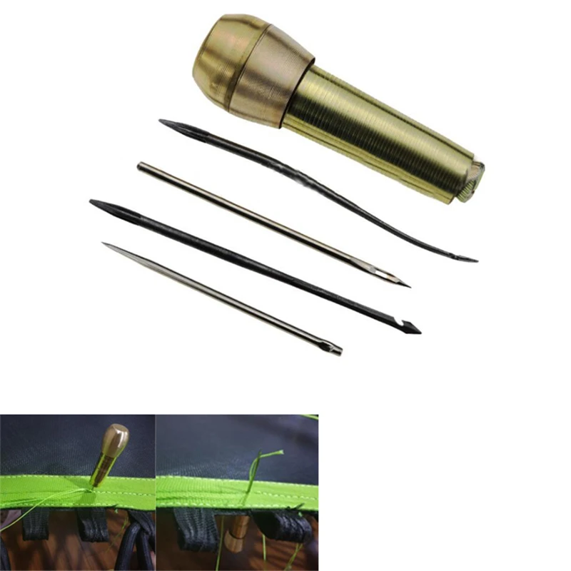 1 Set Handmade Cone Needle Canvas Leather Tent Shoes Sewing Awl Taper Repairing Tool Sets Hand Stitching Leathercraft Needle Kit