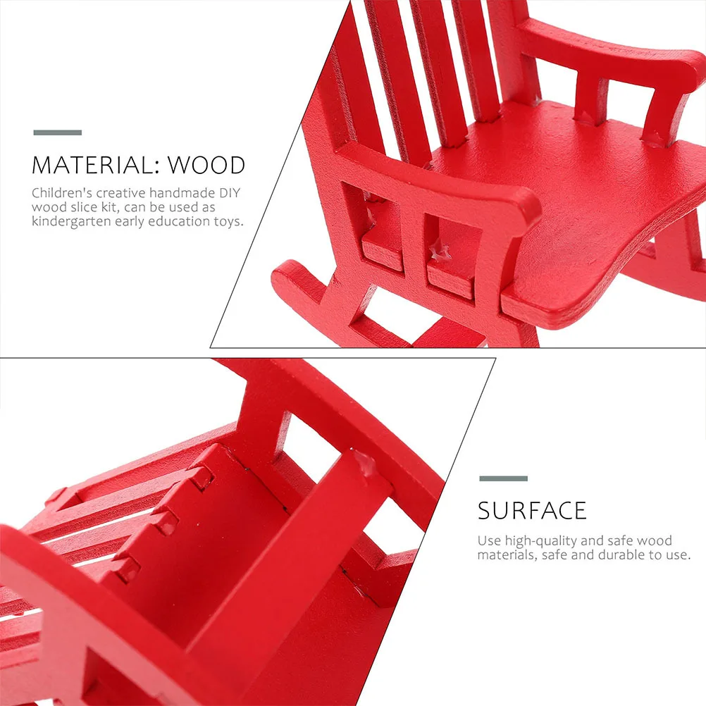 

2 Pcs Small Desktop Ornament Xmas Tree Hanging Prop Rocking Chair Craft Decor Festival Pendant DIY Home