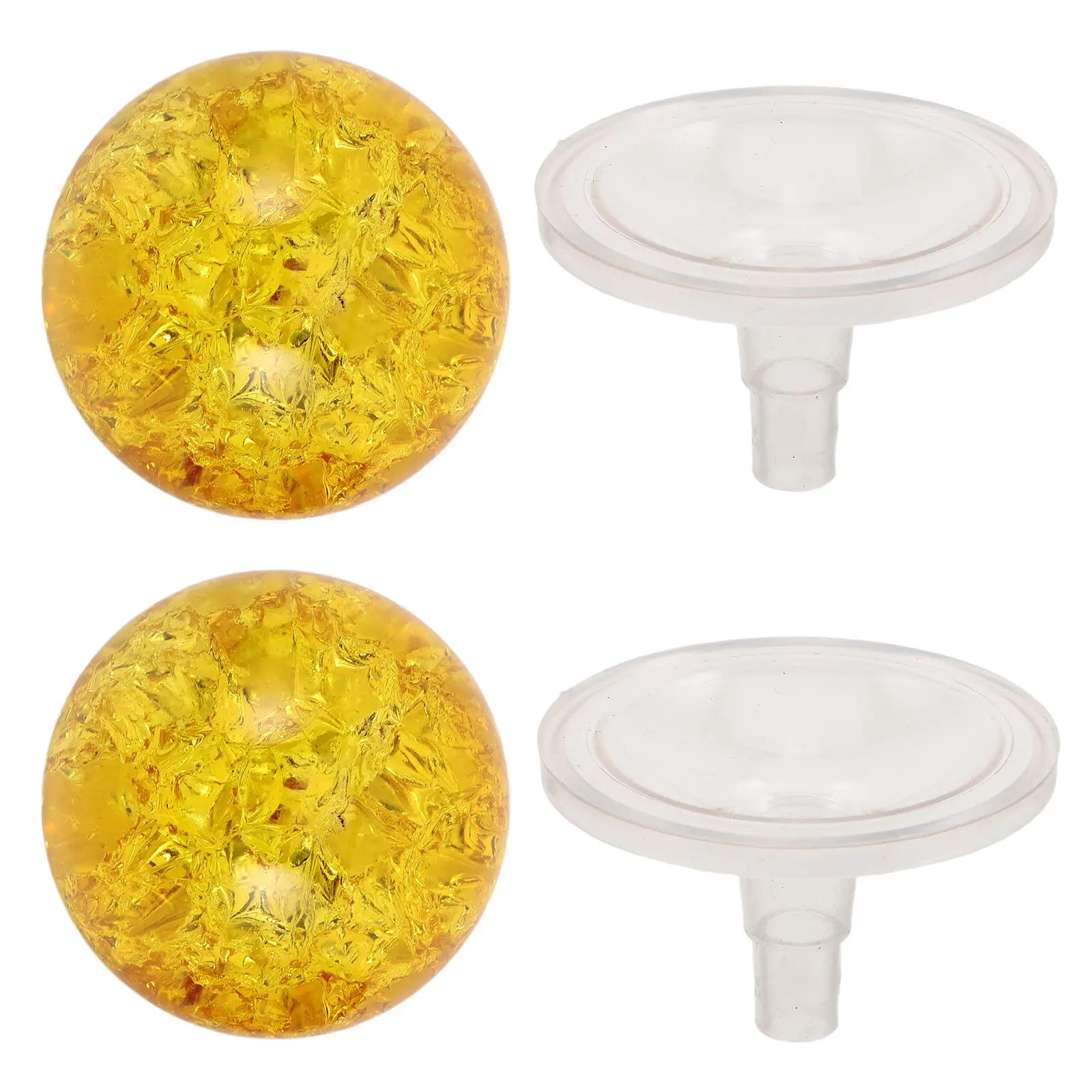 2Sets Crystal Glass Bubble Balls Ice Cracked Design Clear Reflective Spheres for Aquarium Decoration Fish Tank Accessories