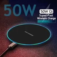 50W Fast Wireless Charger Pad for Xiaomi Mi 13 12 11 10 Samsung iPhone 12 13 14 15 Pro 8 Xs Max Wireless Charging Dock Station
