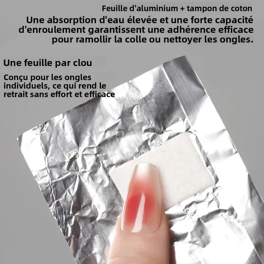 100 قطعة حقيبة الألومنيوم احباط مسمار الفن نقع قبالة البولندية إزالة الأظافر يلتف منشفة هلام مزيل مانيكير أداة